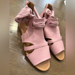 Pink Women's Ankle Tie Sandals